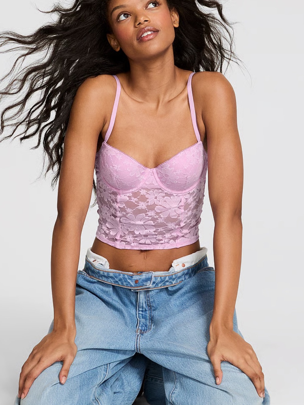 Victoria’s Secret PINK Lace BRA top in Lilac EUC sz M